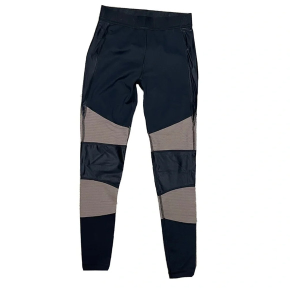 Designer alala color block black tan leggings yoga pants seamless running tights - Picture 1 of 12